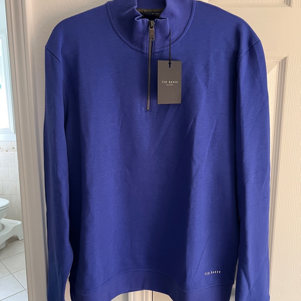 Ted Baker Men's Blue Half-Zip Sweater